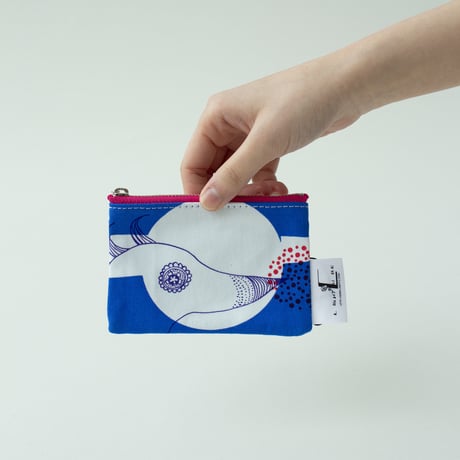 POUCH_ミニフラットポーチ　-MAGIC BIRD- (BLUE)