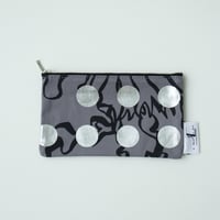 POUCH_フラットポーチ　-BUBBLE FLOER-(SILVER)