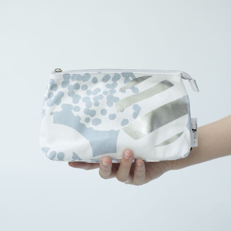POUCH_マチ付きポーチ  -SOUFFLE-(BLUE  GRAY)