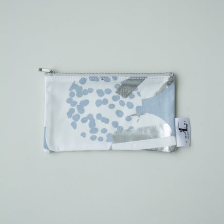 POUCH_フラットポーチ　-SOUFFLE-(BLUE  GRAY)