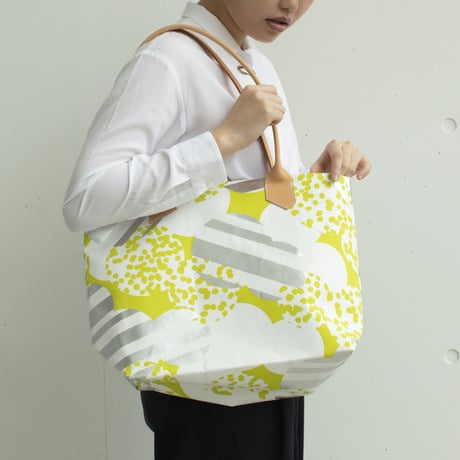 BAG_レザーハンドルトート -SOUFFLE-(YELLOW GREEN)