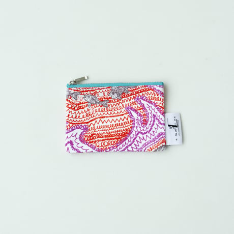 POUCH_ミニフラットポーチ　 -LITTLE OCEAN- (RED)