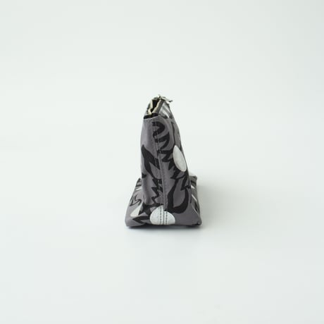 POUCH_マチ付きポーチ　-BUBBLE FLOER-(SILVER)