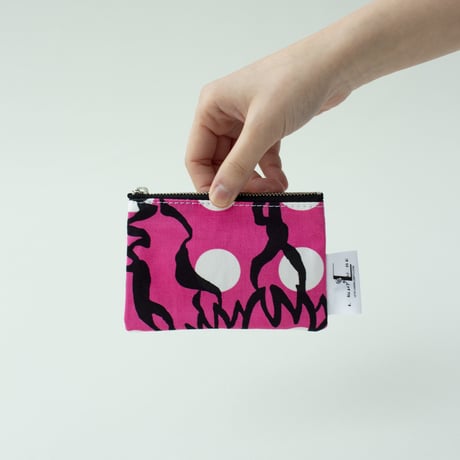 POUCH_ミニフラットポーチ　-BUBBLE FLOWER- (PINK)