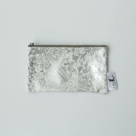 POUCH_フラットポーチ　-ボタニカル- (ホワイト)