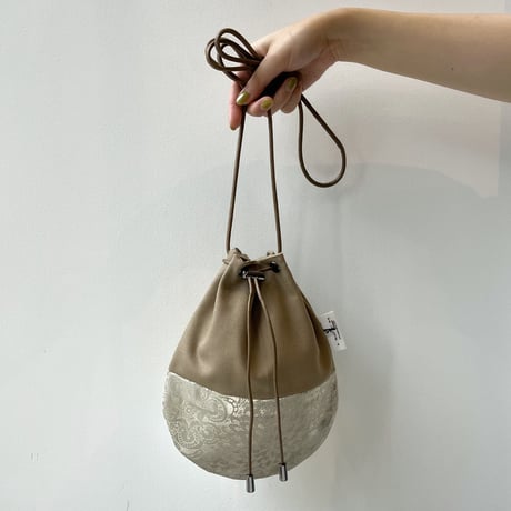 巾着ショルダーバッグ-BOTANICAL -(BEIGE)