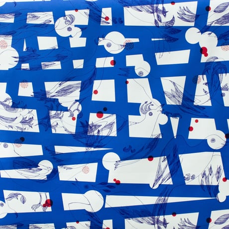 ACCESSORIES_ハーフカットクロス　-MAGIC BIRD- (BLUE)
