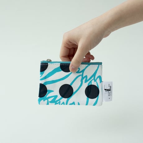 POUCH_ミニフラットポーチ　-BUBBLE FLOWER- (LIGHT BLUE)