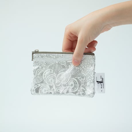 POUCH_ミニフラットポーチ　-BOTANICAL -(WHITE)