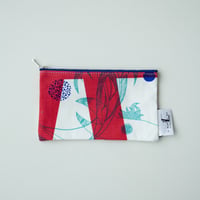 POUCH_フラットポーチ　-MAGIC BIRD- (RED)