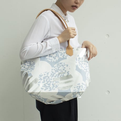 BAG_レザーハンドルトート -SOUFFLE-(BLUE  GRAY)