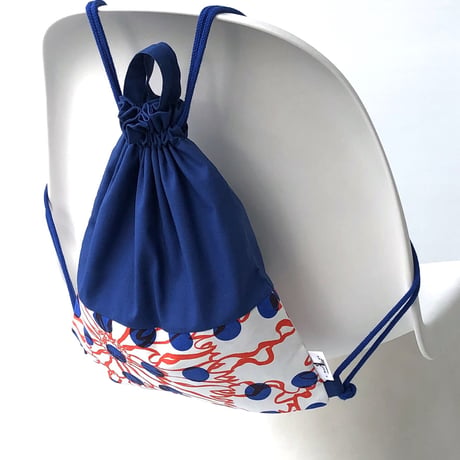 BAG_3WAY巾着トートバッグ-BUBBLE FLOWER-(ORANGE)