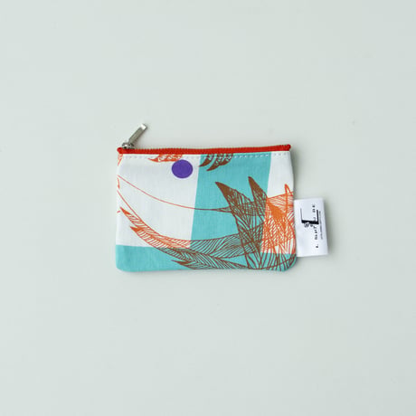 POUCH_ミニフラットポーチ　-MAGIC BIRD- (EMERALD GREEN)