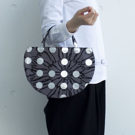 BAG_ミニRトート　-BUBBLE FLOWER- (SILVER)