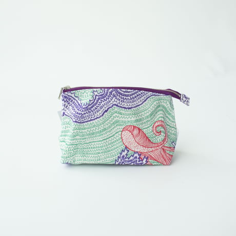 POUCH_マチ付きポーチ　-LITTLE OCEAN- (EMERALD GREEN)