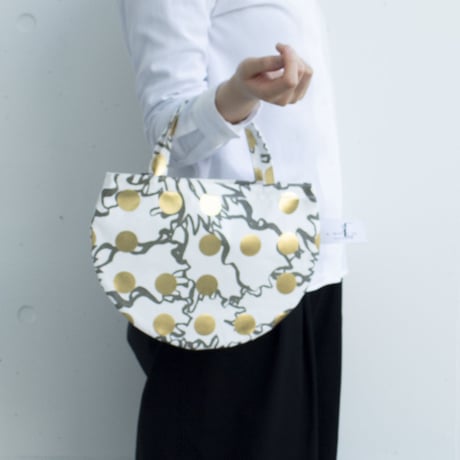 BAG_ミニRトート　-BUBBLE FLOWER- (GOLD)