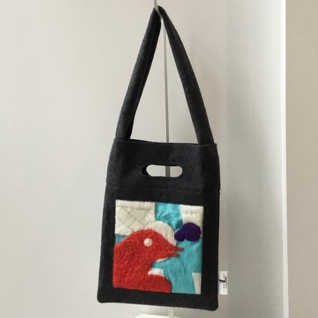 BAG_刺繍フェルトバッグ  -MAGIC BIRD- (EMERALD GREEN)