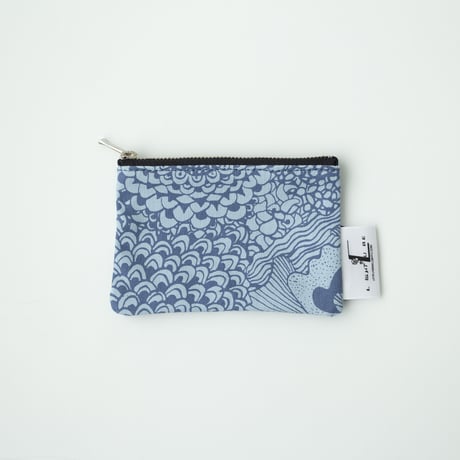 POUCH_ミニフラットポーチ　-BOTANICAL -(BLUE)
