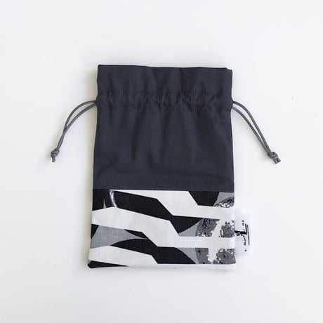 POUCH_巾着--RIVER SIDE-(GRAY)