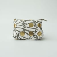 POUCH_マチ付きポーチ  -BUBBLE FLOWOR -(GOLD)