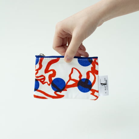 POUCH_ミニフラットポーチ　-BUBBLE FLOWER- (ORANGE)