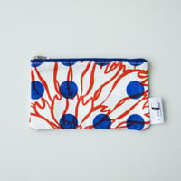 POUCH_フラットポーチ　-BUBBLE FLOWER- (ORANGE)