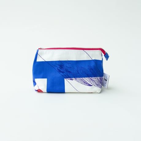 POUCH_マチ付きポーチ　-MAGIC BIRD- (BLUE)