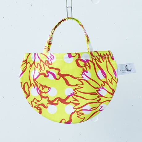 BAG_ミニRトート　-BUBBLE FLOWER- (YELLOW)