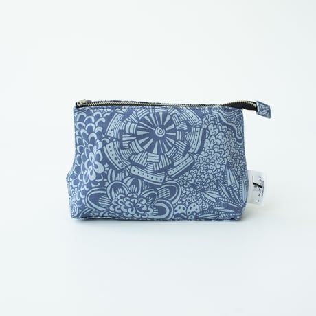 POUCH_マチ付きポーチ-BOTANICAL -(BLUE)