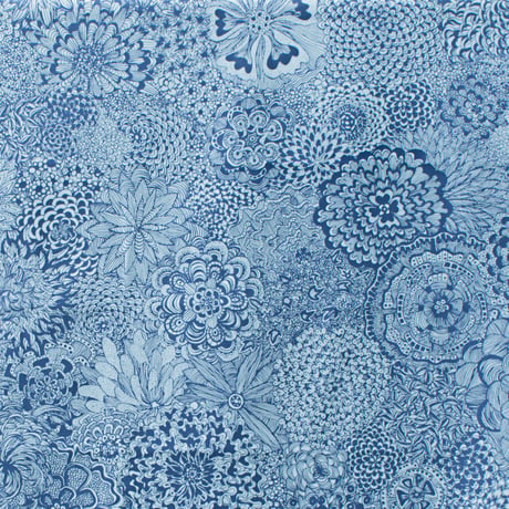 ACCESSORIES_ハーフカットクロス　-BOTANICAL -(BLUE)