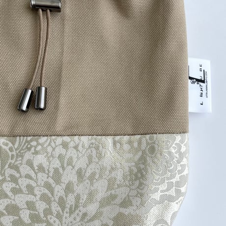 巾着ショルダーバッグ-BOTANICAL -(BEIGE)