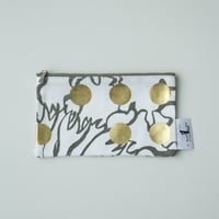 POUCH_フラットポーチ　-BUBBLE FLOER-(GOLD)