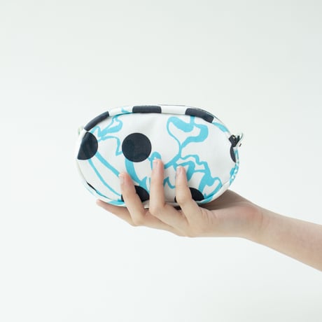 POUCH_たまごポーチ　-BUBBLE FLOWER- (LIGHT BLUE)