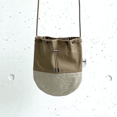 巾着ショルダーバッグ-BOTANICAL -(BEIGE)