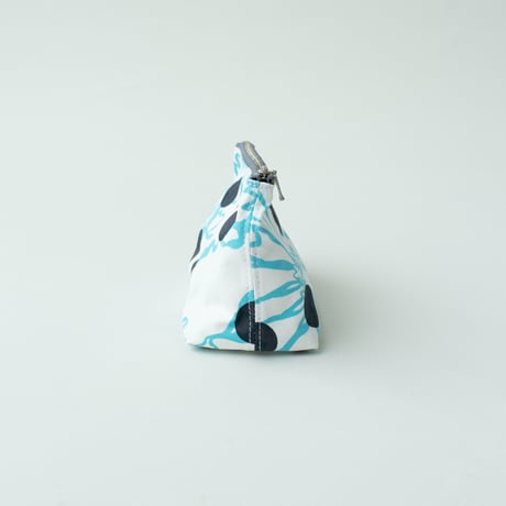 POUCH_マチ付きポーチ　-BUBBLE FLOWER- (LIGHT BLUE)