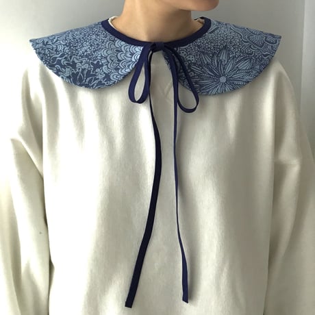 ACCESSORIES_つけ襟 -BOTANICAL -(BLUE)