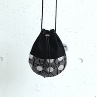 巾着ショルダーバッグ-BUBBLE FLOER-(SILVER)