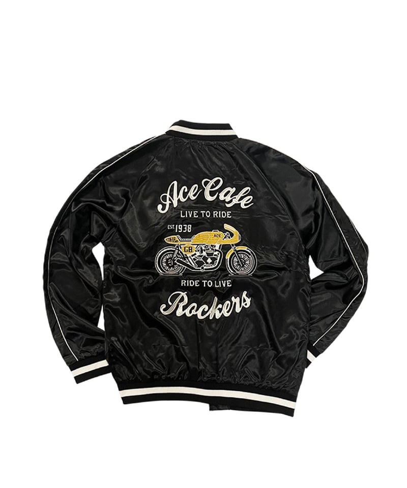 ACE CAFE LONDON 袖レザースタジャンサイズS