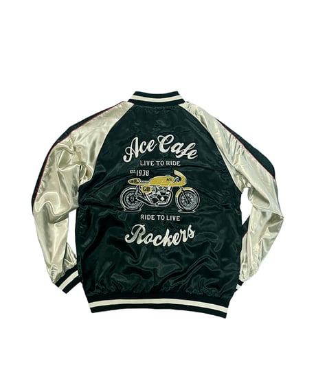 ACE CAFE LONDON スカジャン“LIVE TO RIDE” (AC001SJ-WH)