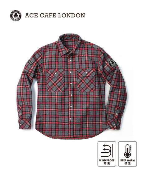 ACE CAFE LONDON ウインドブロック ウォームシャツ(AS2301WS-GYRD)