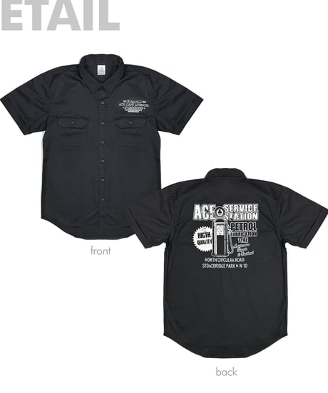 ACE CAFE LONDON ワークシャツ “ Petrol SS” (AC002WH)