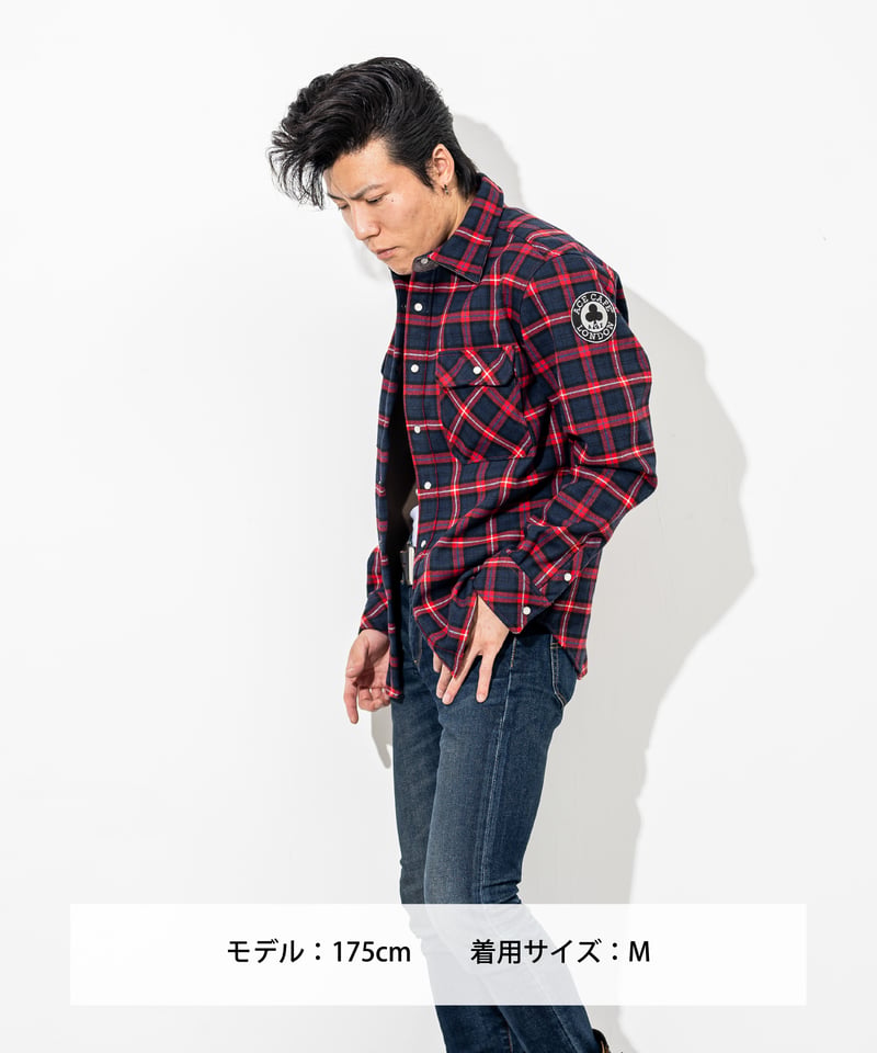 ACE CAFE LONDON ウインドブロック ウォームシャツ(AS2301WS-NVRD)
