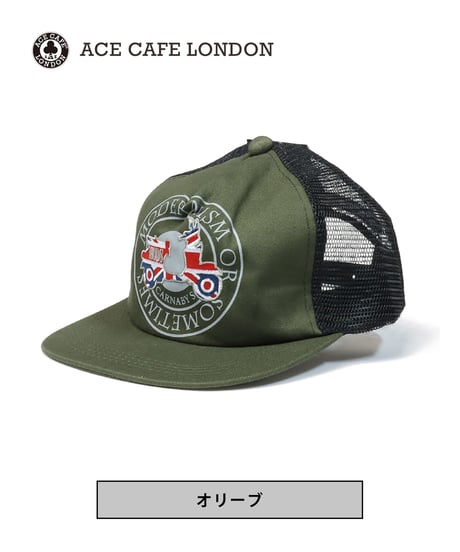ACE CAFE LONDON PUコットン メッシュキャップ “MODS” (MC001CM)