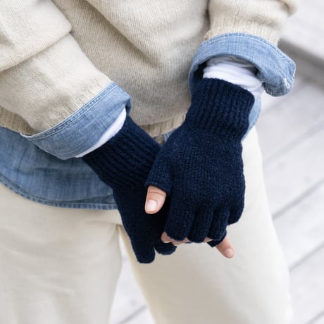 TO（トゥー）WOOL BOUCLE FINGERLESS GLOVES