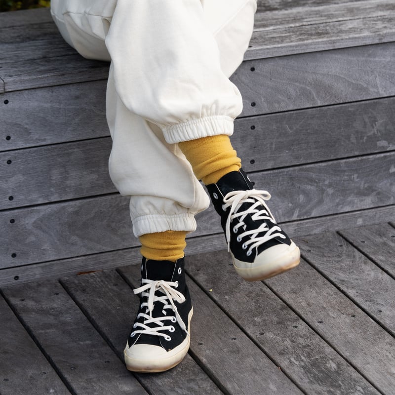 SOULEIADO / EMBROIDERYスタンドピンタック/36/コットン/WHT/75-06-21-06101// AMITABI STOKED！(アミタビストークド！) スポンジウールソックス