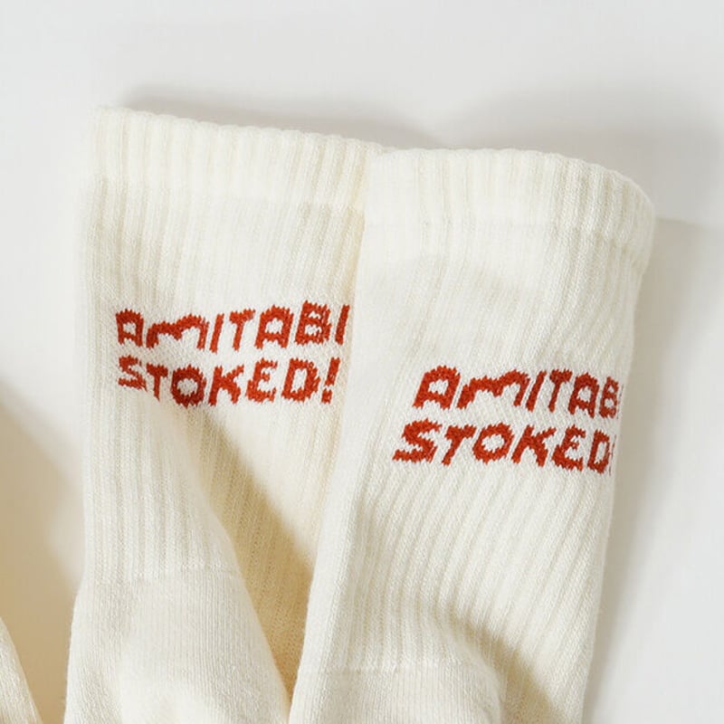 AMITABI STOKED！(アミタビストークド) ロゴクルーソックス