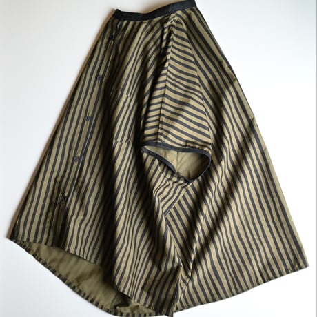 【women's】michirico [ミチリコ] / Hand stripes collarless shirts