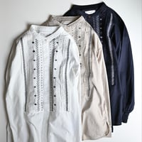 【women's】doux bleu [ドゥーブルー] / ステッチエンブロイダリーシャツ