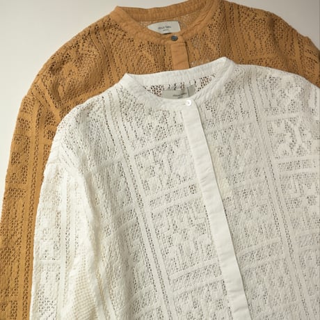 【women's】doux bleu [ドゥーブルー] / インドレース ロングシャツ