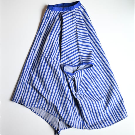 【women's】michirico [ミチリコ] / Hand stripes collarless shirts